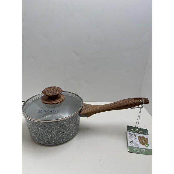 Master Class Cookware 1.5 Qt 6.5" Non-Toxic Ceramic Coated Saucepan With Lid NEW - Picture 1 of 11